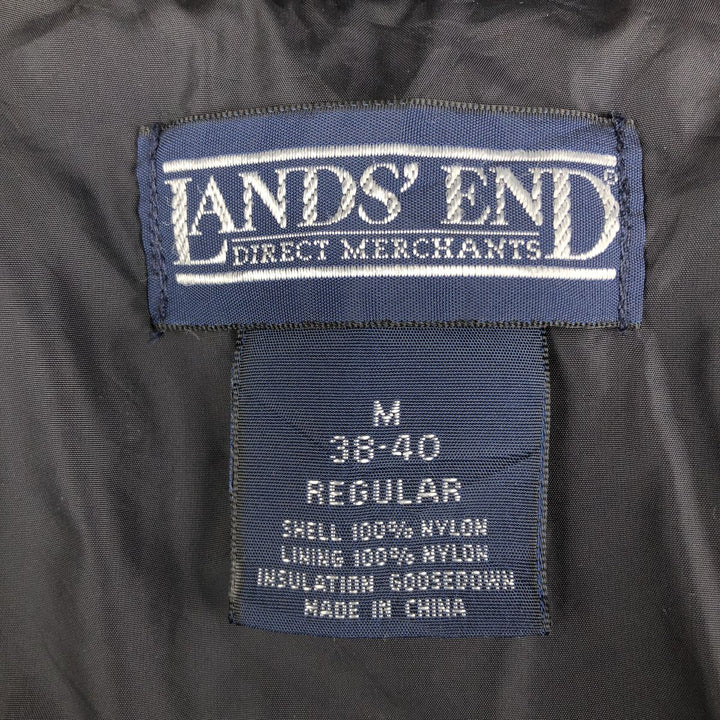 Vintage 80s-90'S Lands' End Goose Down Jacket, Men's Size Medium Nylon black type Vintage Second Hand