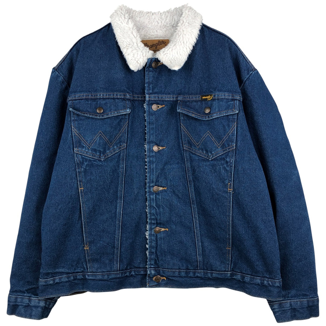 Vintage 1990'S Wrangler padded denim jacket, men's size XL cotton blue type Vintage Second Hand