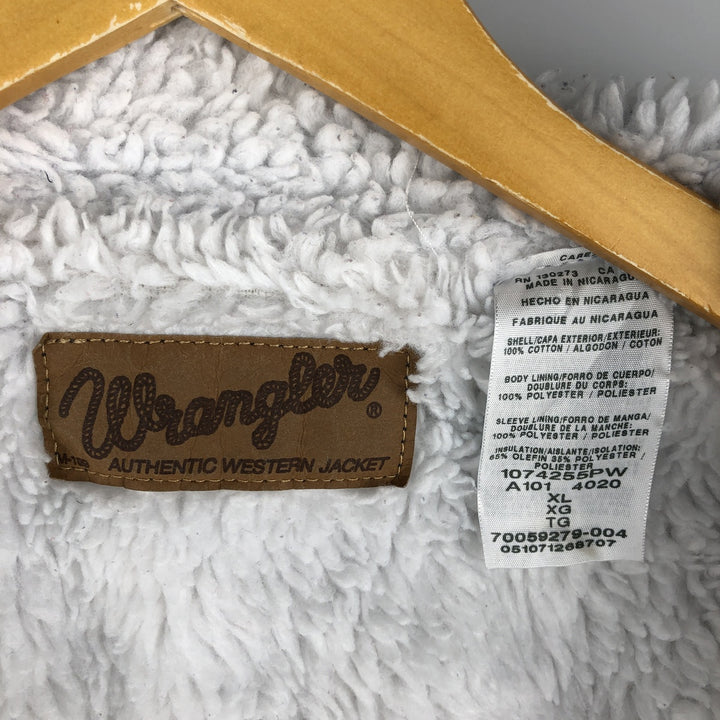 Vintage 1990'S Wrangler padded denim jacket, men's size XL cotton blue type Vintage Second Hand