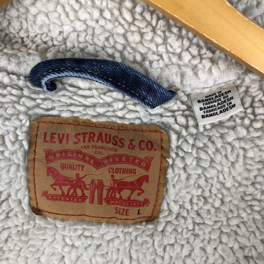 Levi's padded denim jacket, size L, men's cotton blue type Vintage Second Hand
