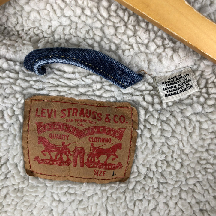 Levi's padded denim jacket, size L, men's cotton blue type Vintage Second Hand