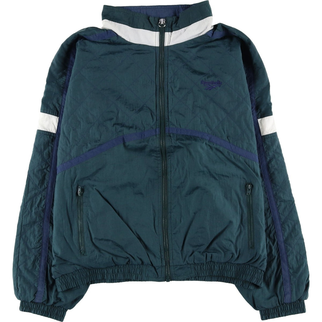 90'S Reebok Back Logo Windbreaker, Men's Size L, Vintage unclear Green type dark green Vintage Second Hand