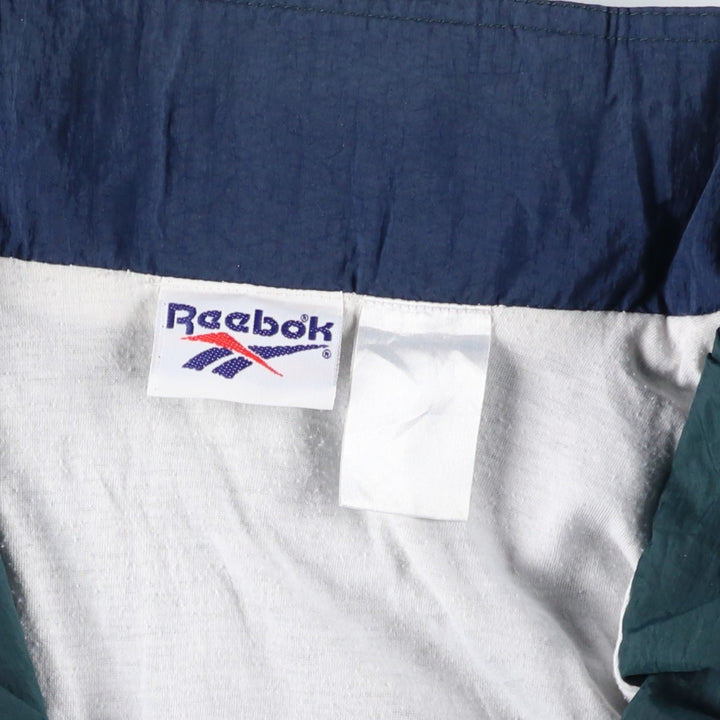90'S Reebok Back Logo Windbreaker, Men's Size L, Vintage unclear Green type dark green Vintage Second Hand