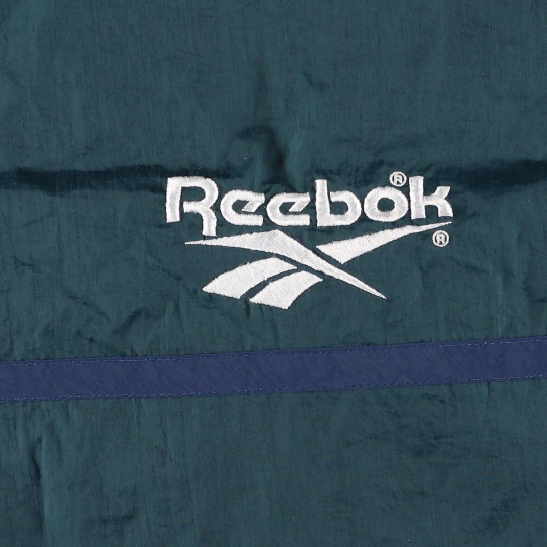 90'S Reebok Back Logo Windbreaker, Men's Size L, Vintage unclear Green type dark green Vintage Second Hand