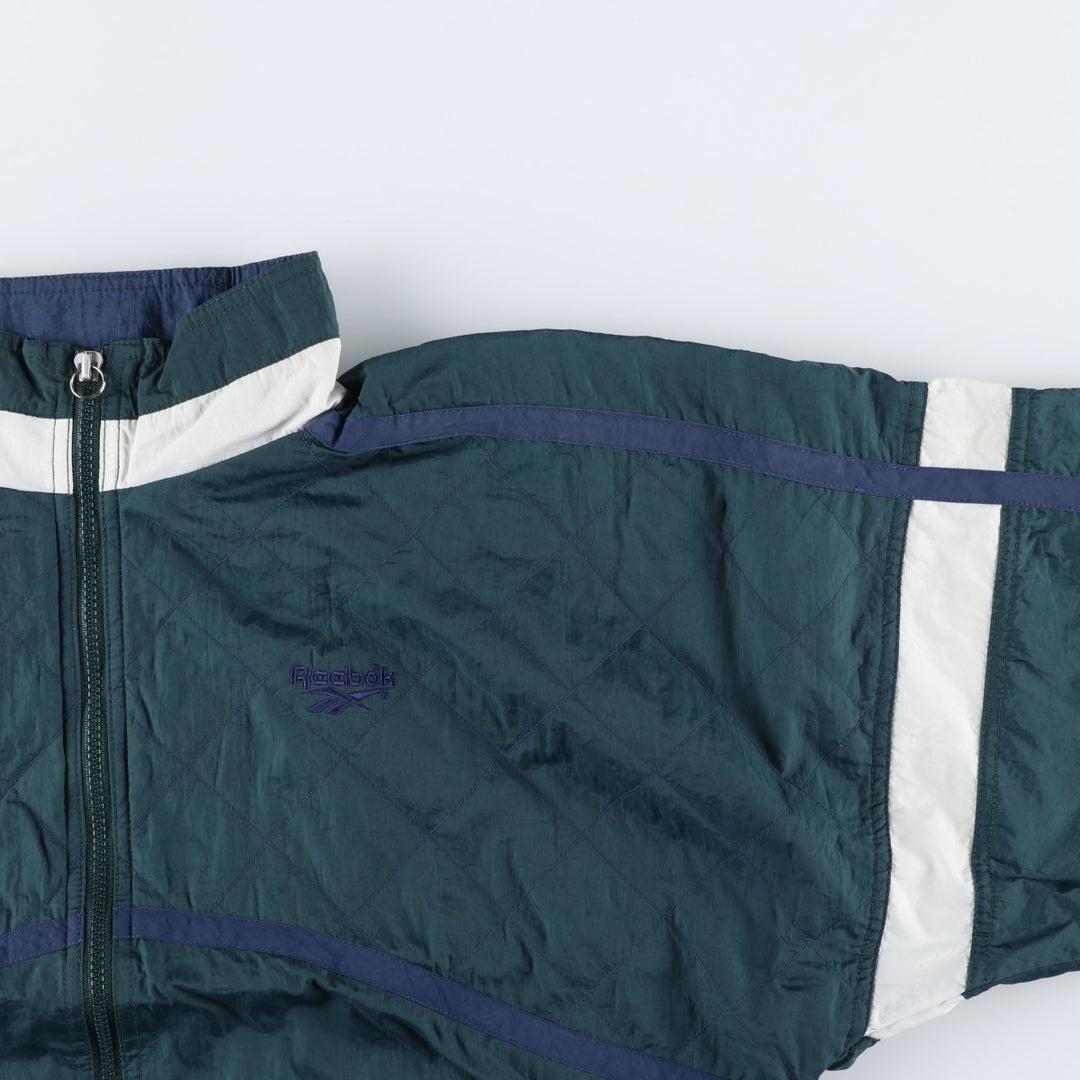 90'S Reebok Back Logo Windbreaker, Men's Size L, Vintage unclear Green type dark green Vintage Second Hand