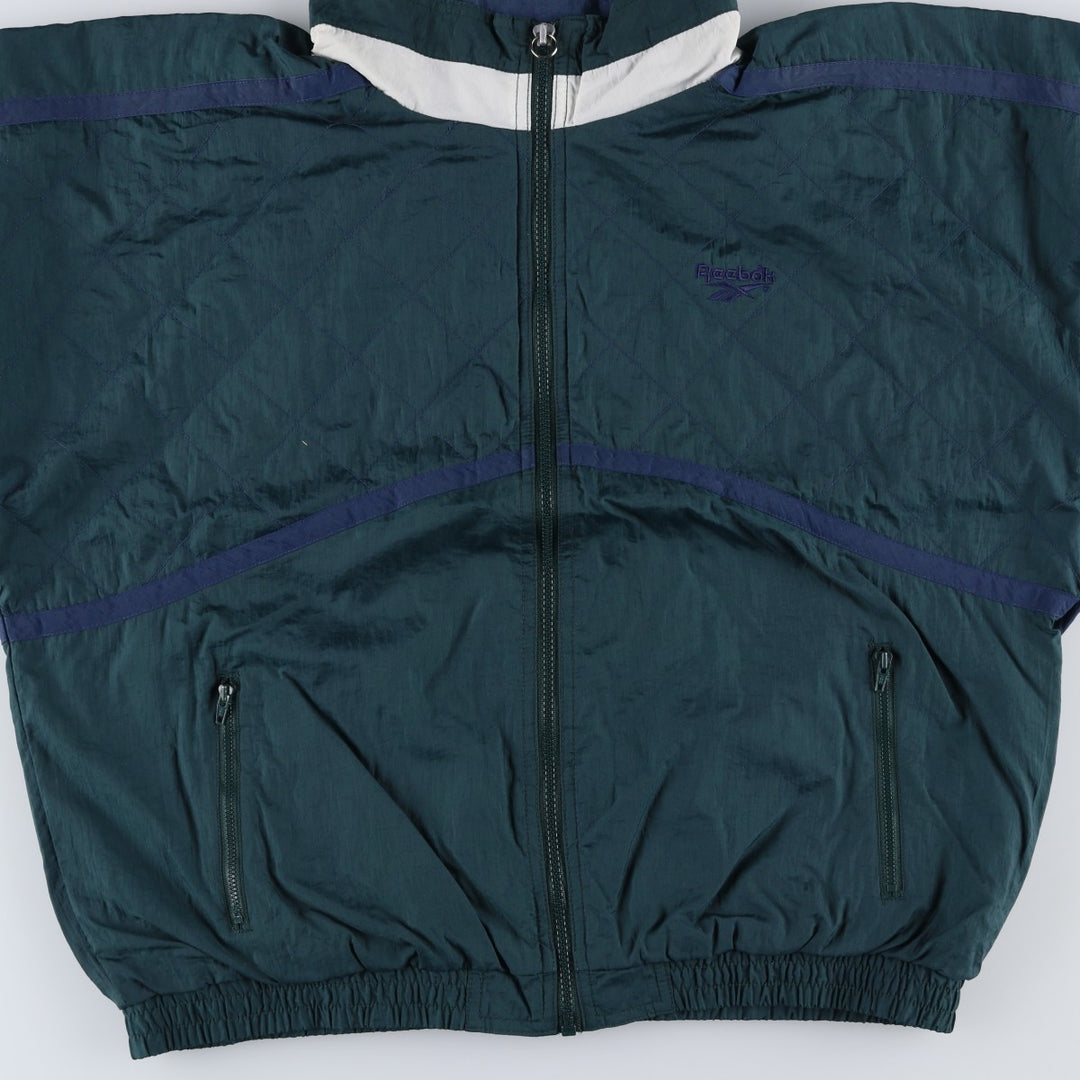 90'S Reebok Back Logo Windbreaker, Men's Size L, Vintage unclear Green type dark green Vintage Second Hand