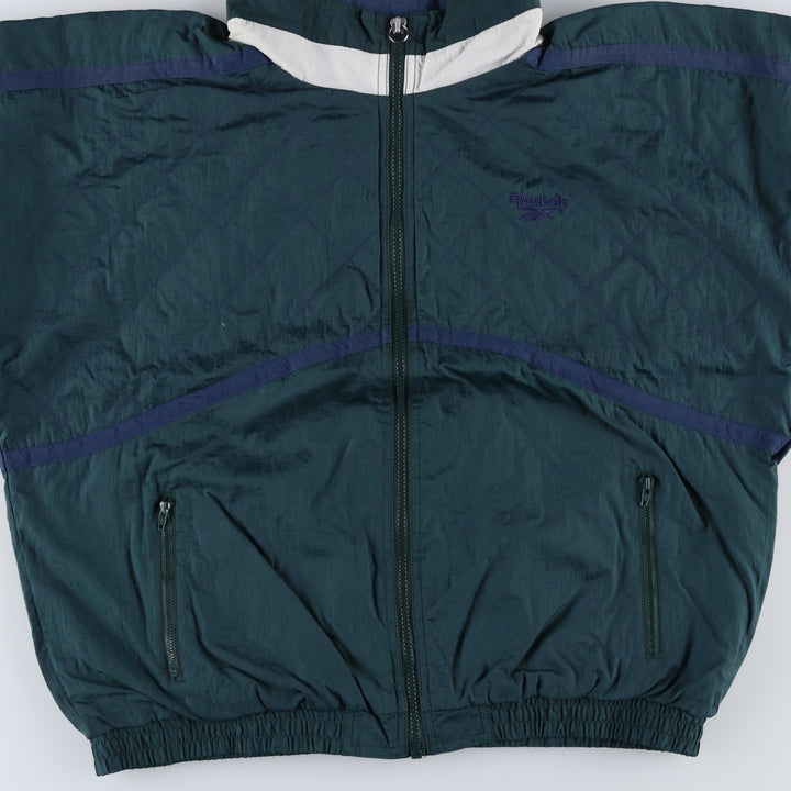 90'S Reebok Back Logo Windbreaker, Men's Size L, Vintage unclear Green type dark green Vintage Second Hand