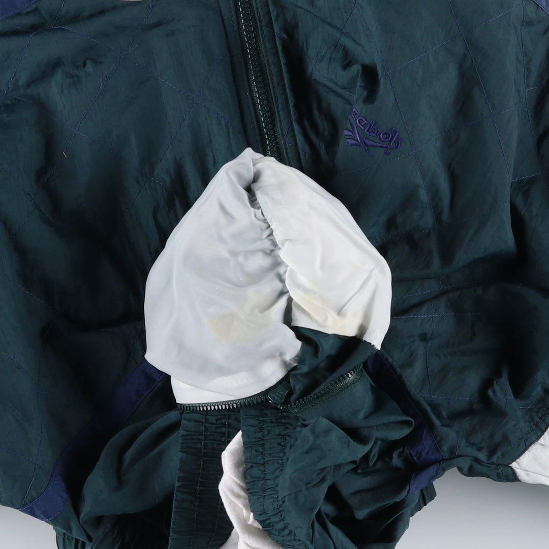 90'S Reebok Back Logo Windbreaker, Men's Size L, Vintage unclear Green type dark green Vintage Second Hand