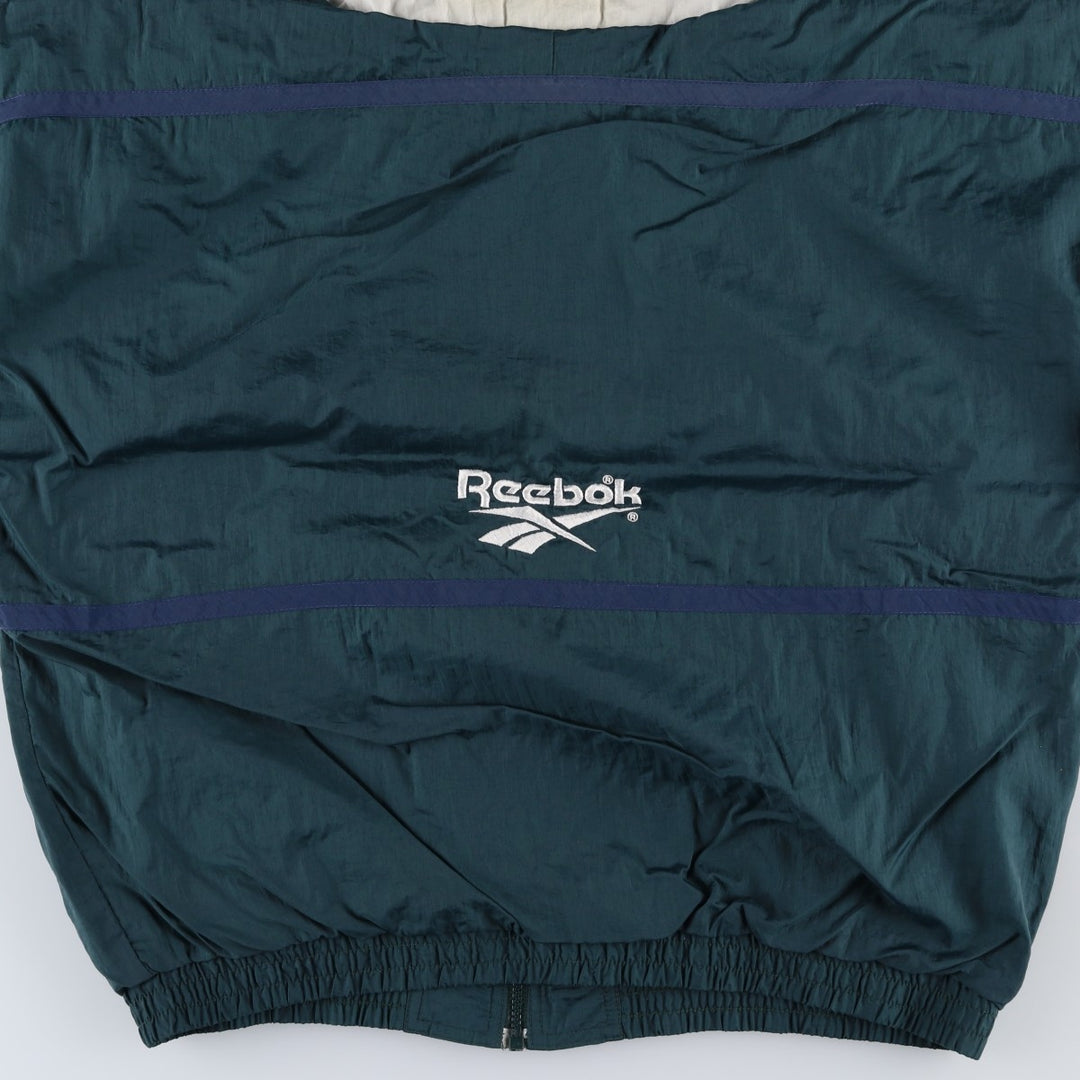 90'S Reebok Back Logo Windbreaker, Men's Size L, Vintage unclear Green type dark green Vintage Second Hand