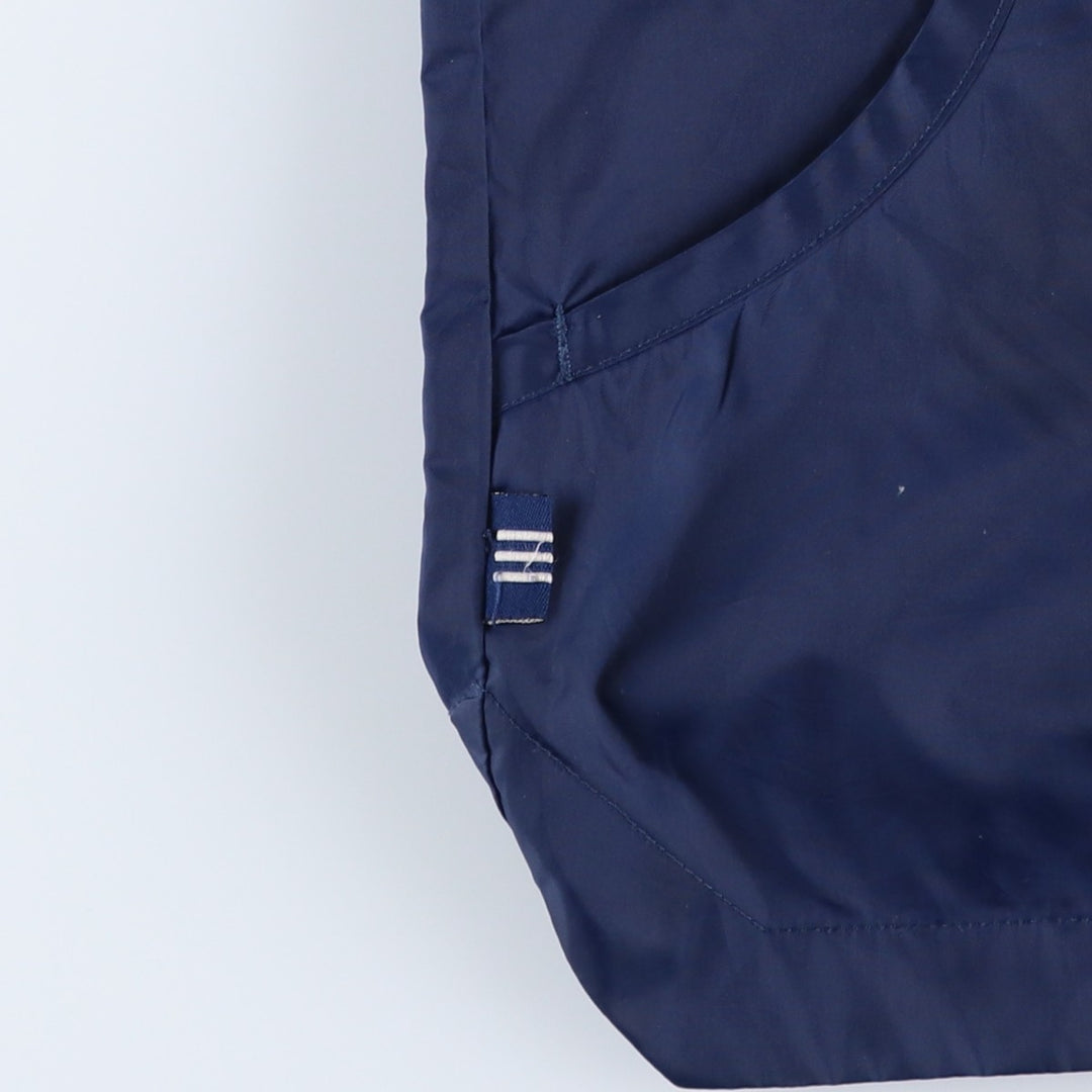 Vintage 90'S Adidas Check Pattern Nylon Hoodie with Back Logo, Men's Size Medium Nylon navy blue type Vintage Second Hand
