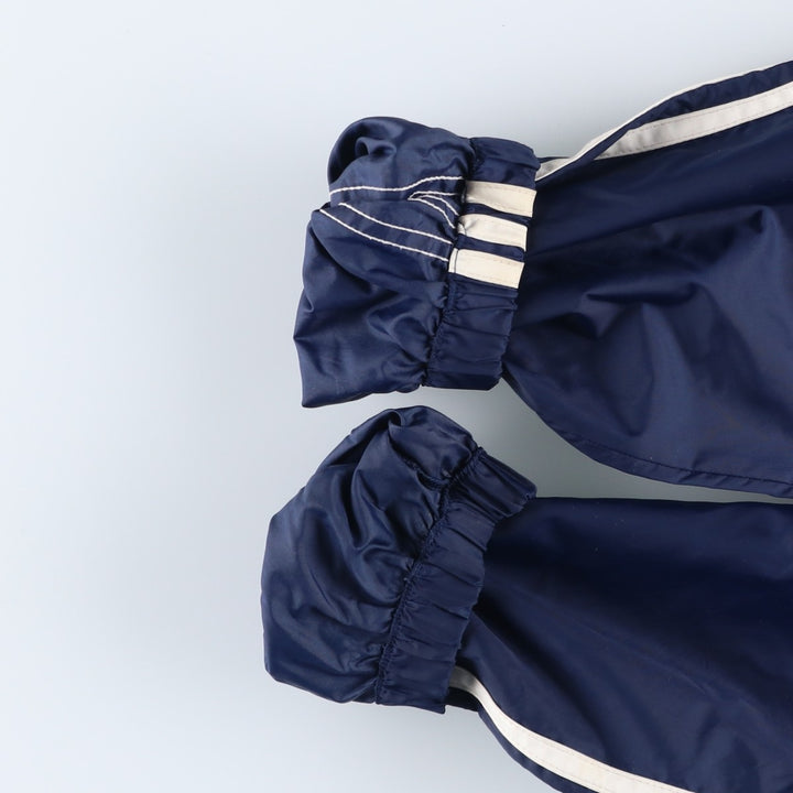 Vintage 90'S Adidas Check Pattern Nylon Hoodie with Back Logo, Men's Size Medium Nylon navy blue type Vintage Second Hand