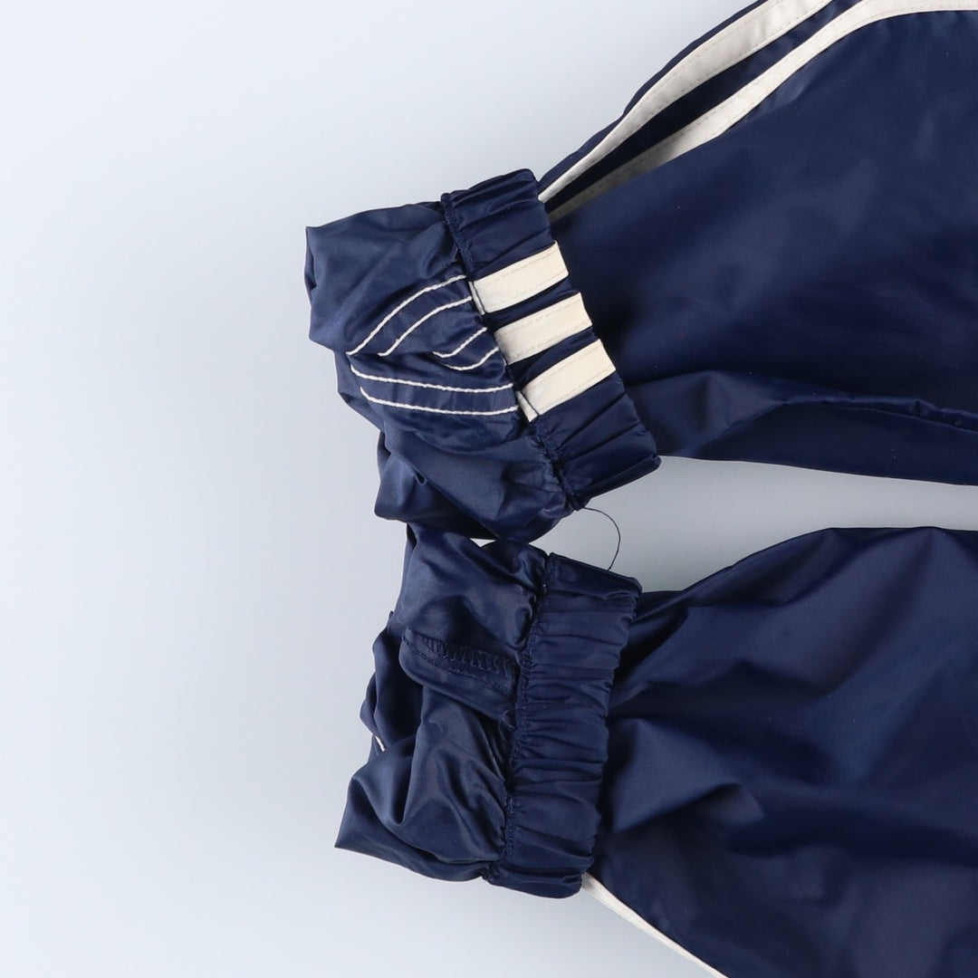 Vintage 90'S Adidas Check Pattern Nylon Hoodie with Back Logo, Men's Size Medium Nylon navy blue type Vintage Second Hand