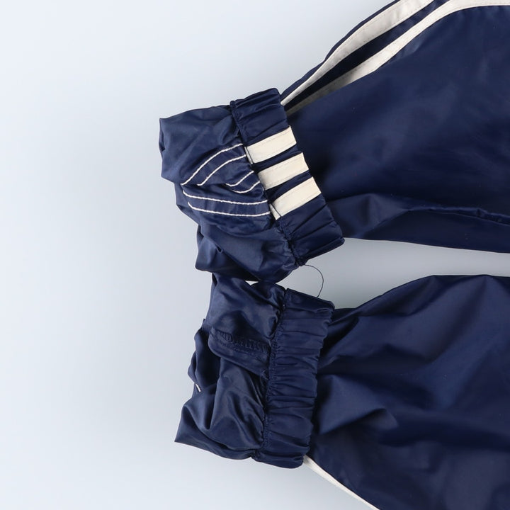 Vintage 90'S Adidas Check Pattern Nylon Hoodie with Back Logo, Men's Size Medium Nylon navy blue type Vintage Second Hand