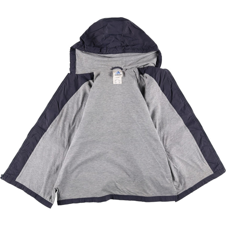 90s-00'S Adidas nylon hoodie, men's size L Nylon navy blue type Vintage Second Hand