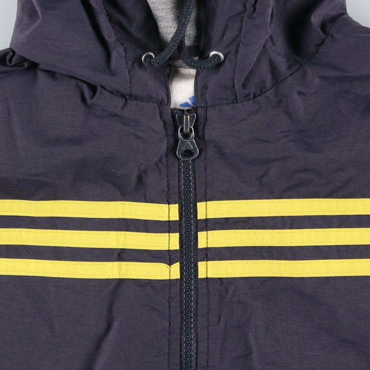 90s-00'S Adidas nylon hoodie, men's size L Nylon navy blue type Vintage Second Hand