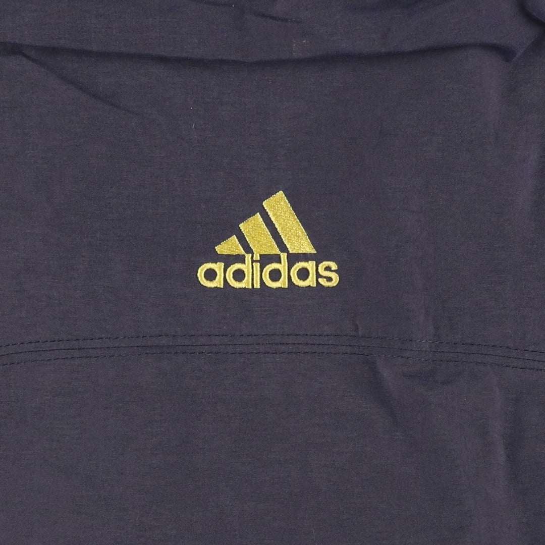 90s-00'S Adidas nylon hoodie, men's size L Nylon navy blue type Vintage Second Hand