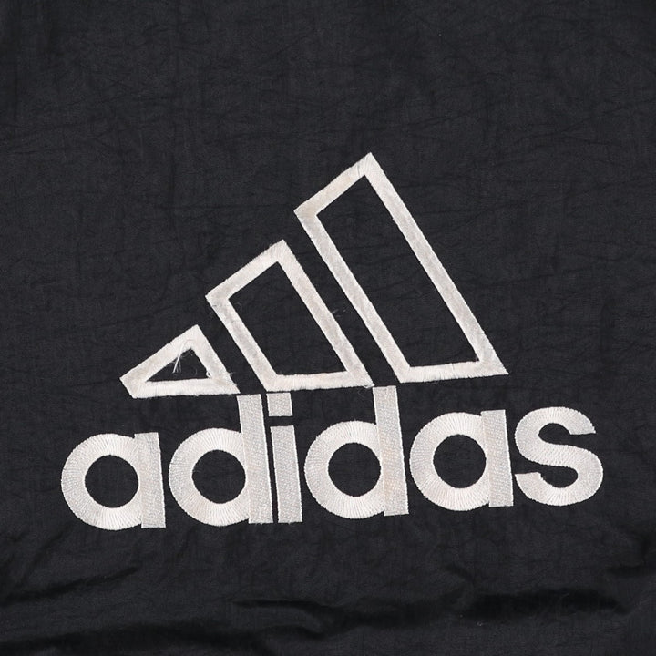 Vintage 90'S adidas Team Back Logo Padded Hoodie Puffer Jacket, Men's Size L Nylon black type Vintage Second Hand
