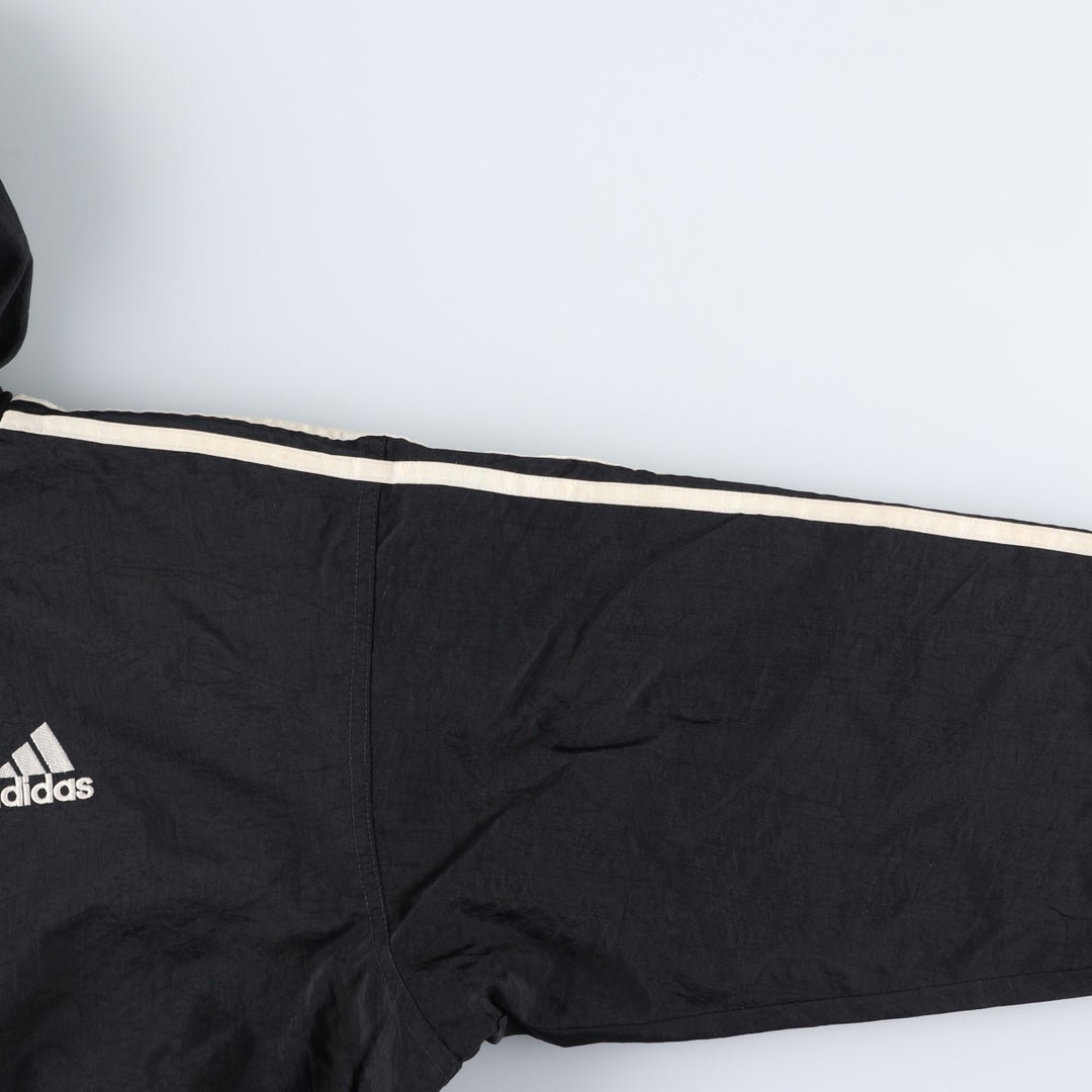 Vintage 90'S adidas Team Back Logo Padded Hoodie Puffer Jacket, Men's Size L Nylon black type Vintage Second Hand