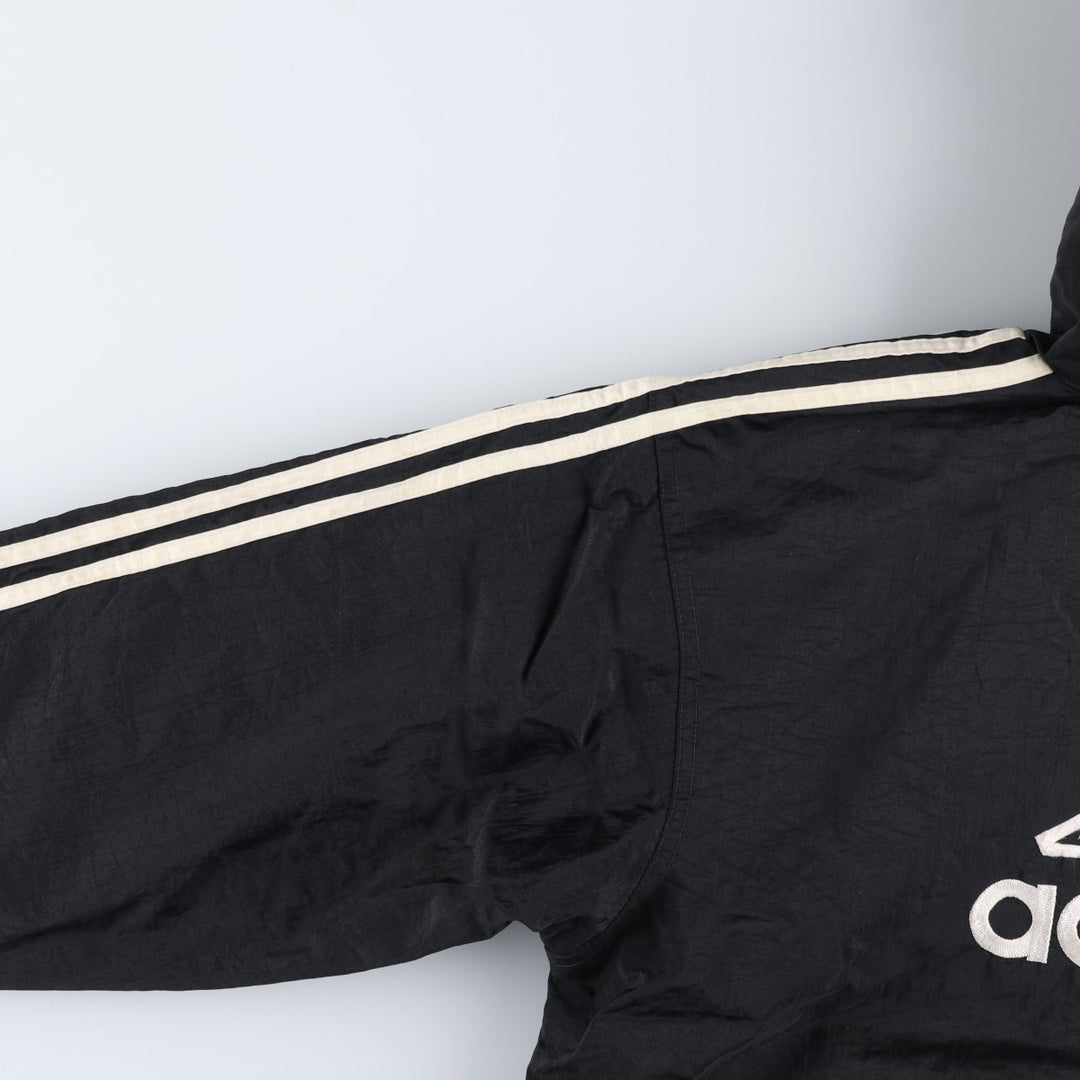 Vintage 90'S adidas Team Back Logo Padded Hoodie Puffer Jacket, Men's Size L Nylon black type Vintage Second Hand