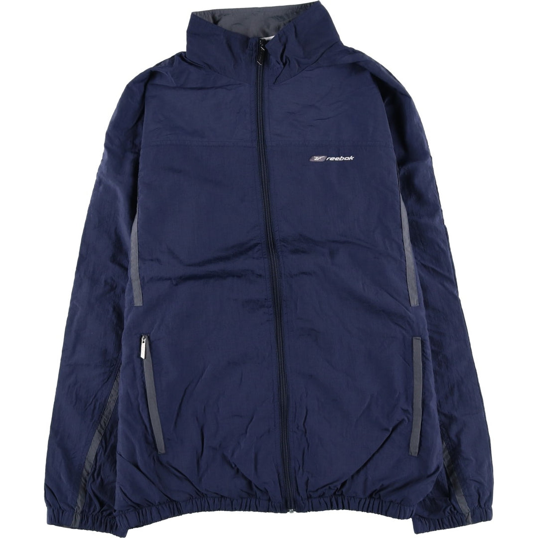 00s~ Reebok nylon jacket, men's size L Nylon navy blue type Vintage Second Hand