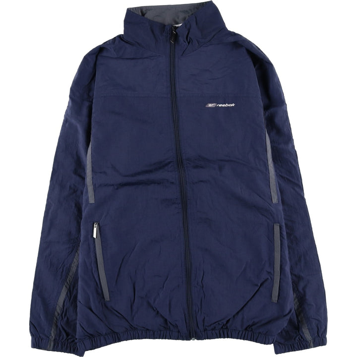 00s~ Reebok nylon jacket, men's size L Nylon navy blue type Vintage Second Hand