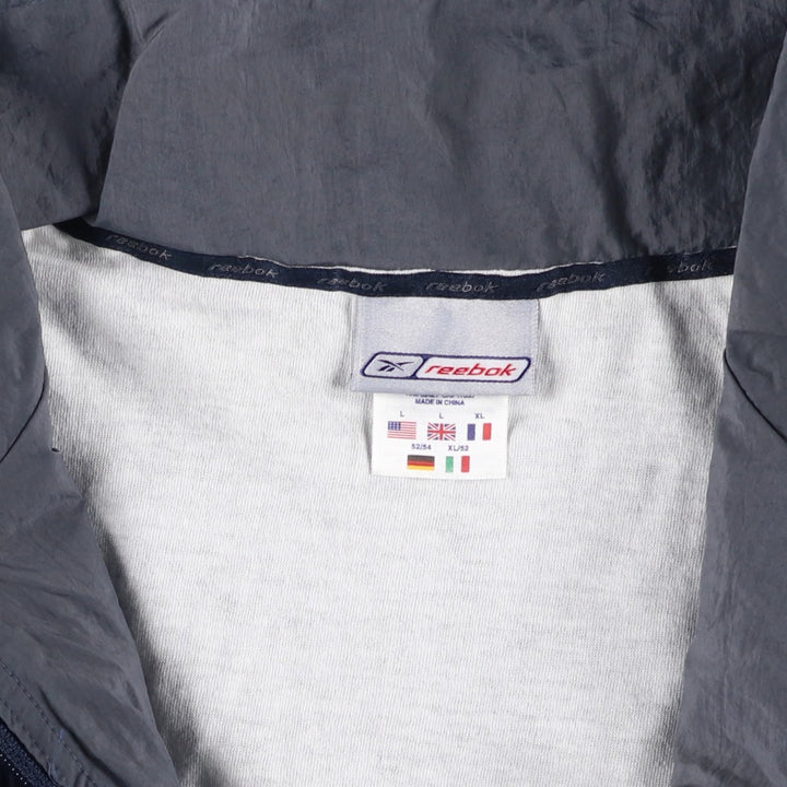 00s~ Reebok nylon jacket, men's size L Nylon navy blue type Vintage Second Hand