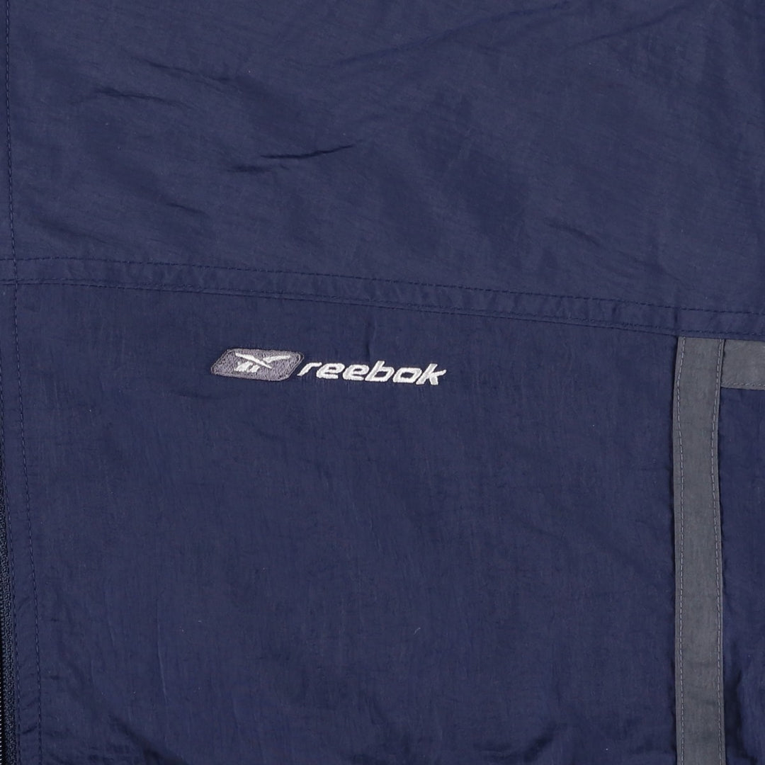 00s~ Reebok nylon jacket, men's size L Nylon navy blue type Vintage Second Hand