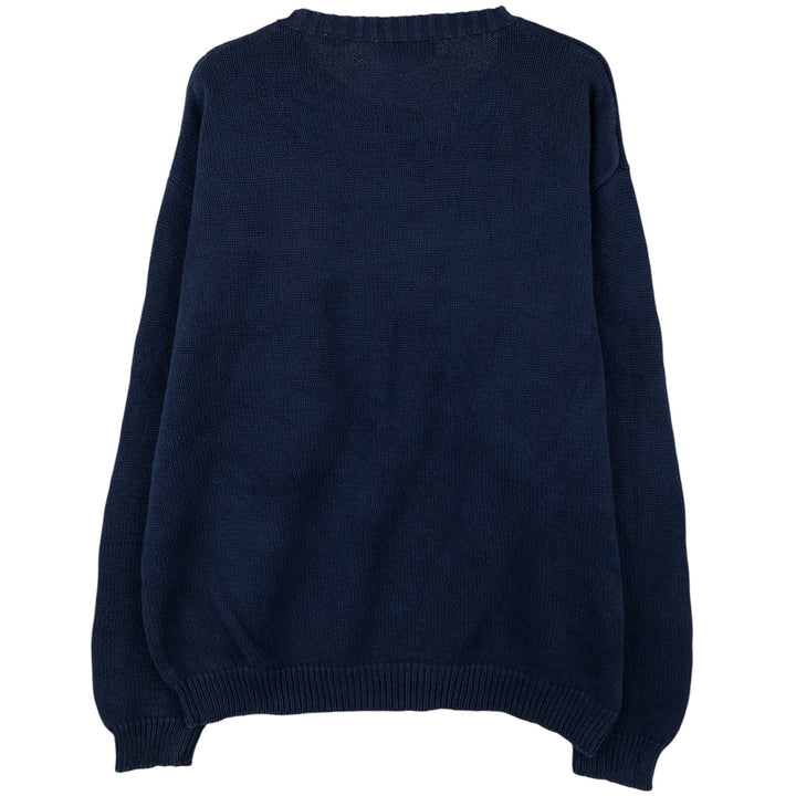 90'S St. John's Bay Authentic Cotton Knit Sweater, Men's XL, Vintage cotton navy blue type Vintage Second Hand
