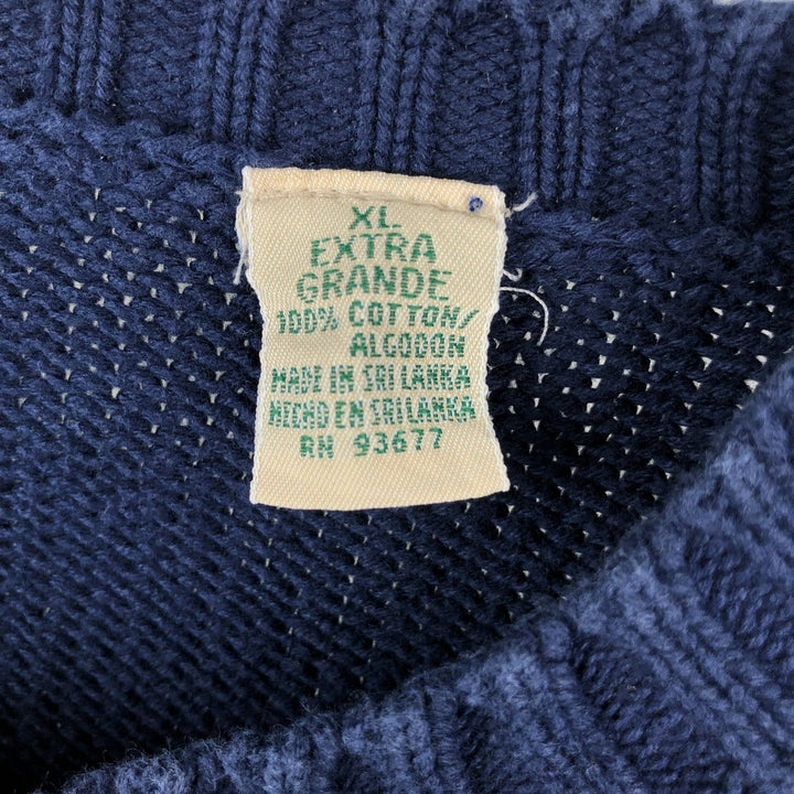 90'S St. John's Bay Authentic Cotton Knit Sweater, Men's XL, Vintage cotton navy blue type Vintage Second Hand
