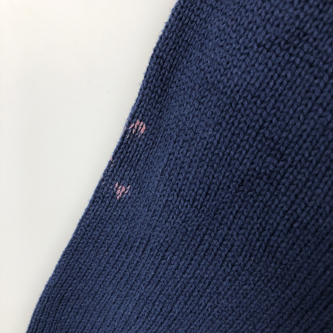 90'S St. John's Bay Authentic Cotton Knit Sweater, Men's XL, Vintage cotton navy blue type Vintage Second Hand