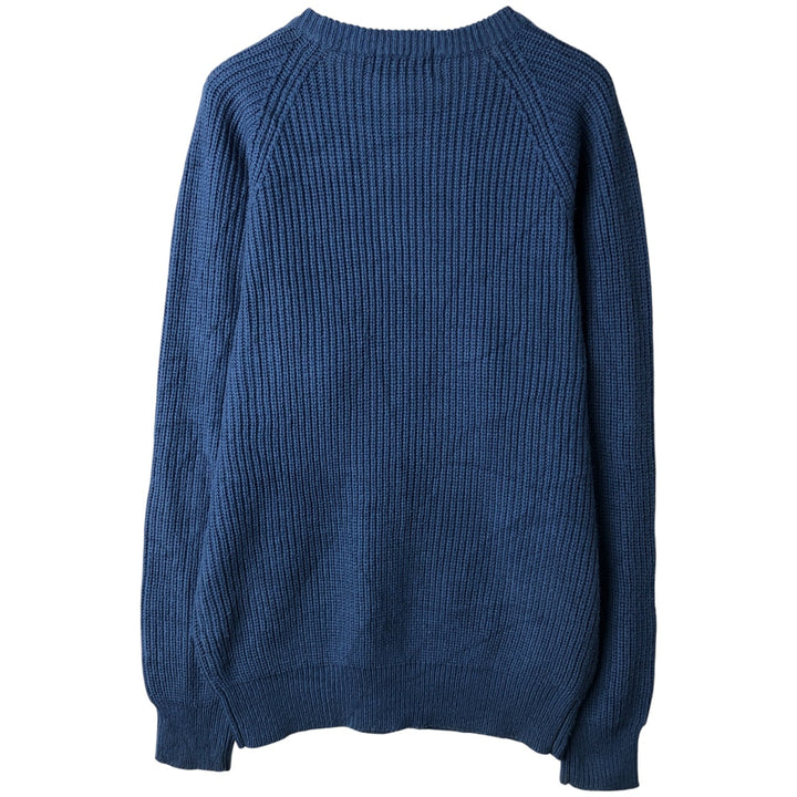 Jean Legalli Ribbed Cotton Knit Sweater, Men's Size L cotton blue type Vintage Second Hand