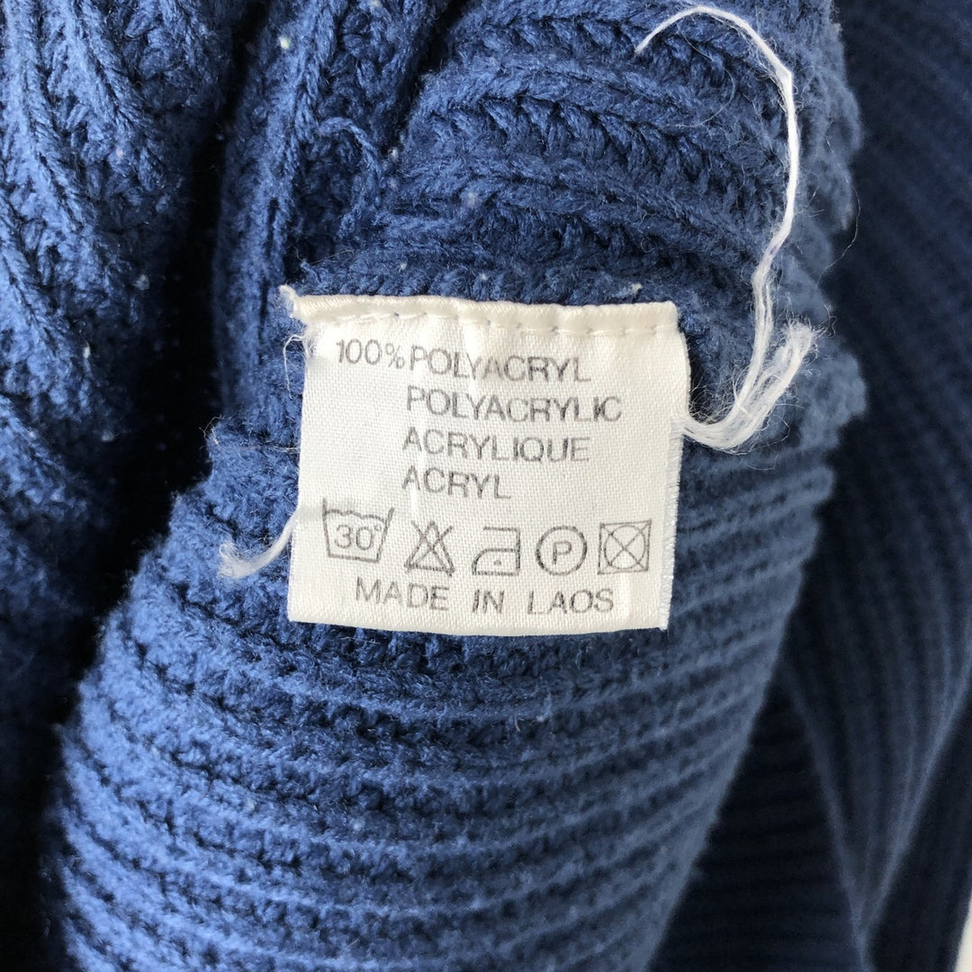 Jean Legalli Ribbed Cotton Knit Sweater, Men's Size L cotton blue type Vintage Second Hand