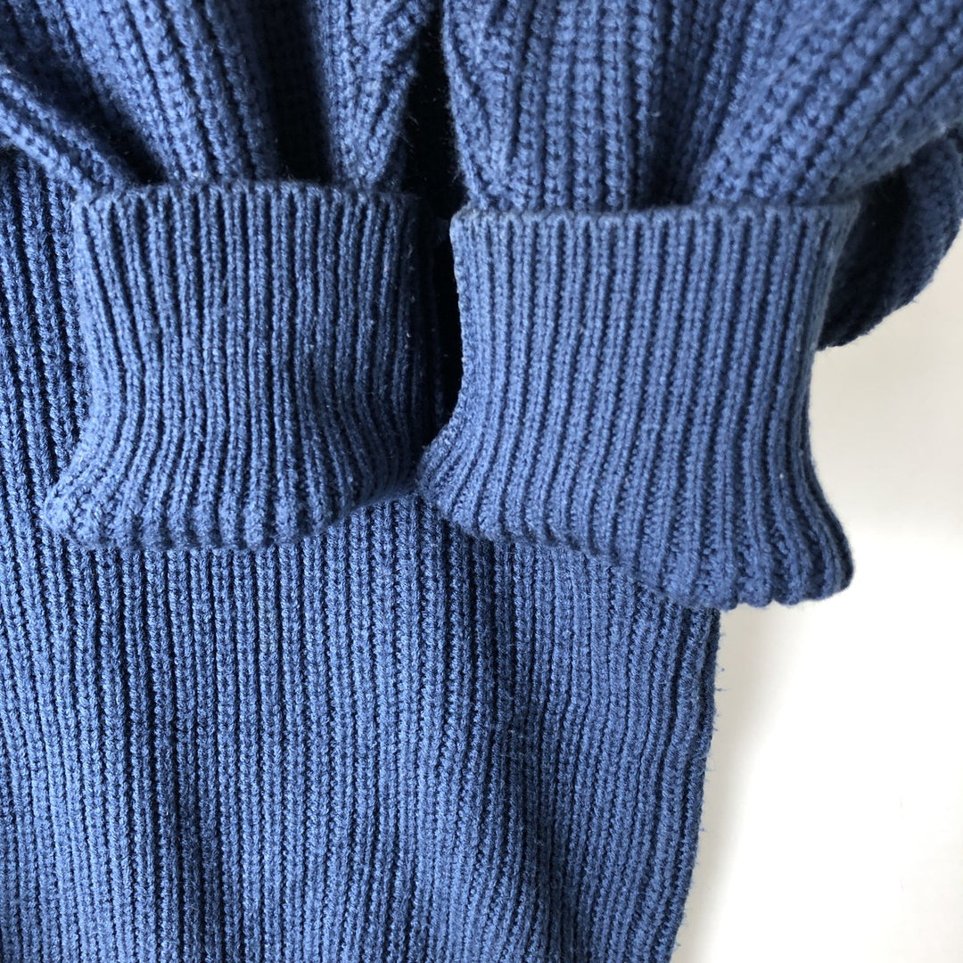 Jean Legalli Ribbed Cotton Knit Sweater, Men's Size L cotton blue type Vintage Second Hand