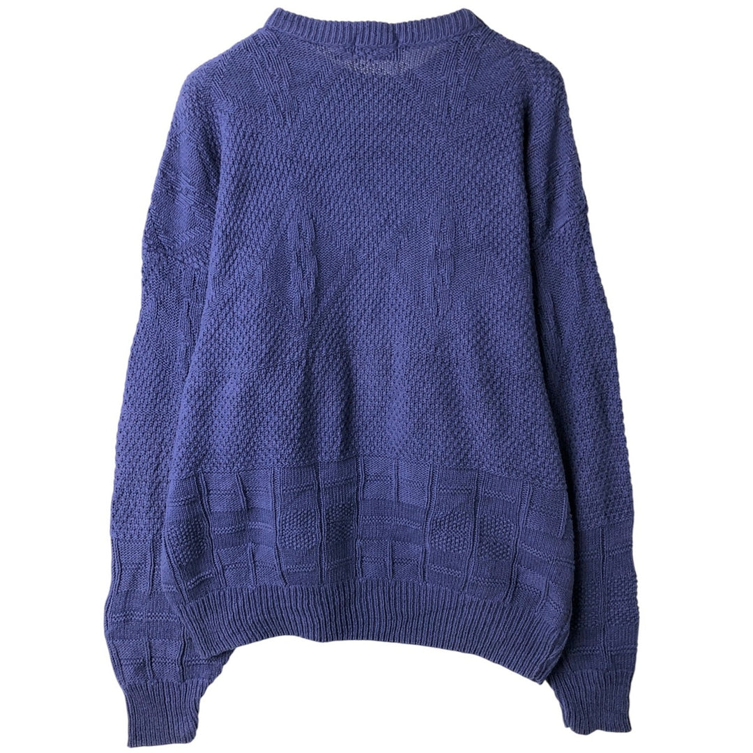 Vintage 1980'S Town Craft cotton knit sweater, made in the USA, size L, men's cotton Purple type blue-purple Vintage Second Hand
