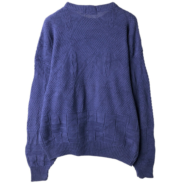 Vintage 1980'S Town Craft cotton knit sweater, made in the USA, size L, men's cotton Purple type blue-purple Vintage Second Hand