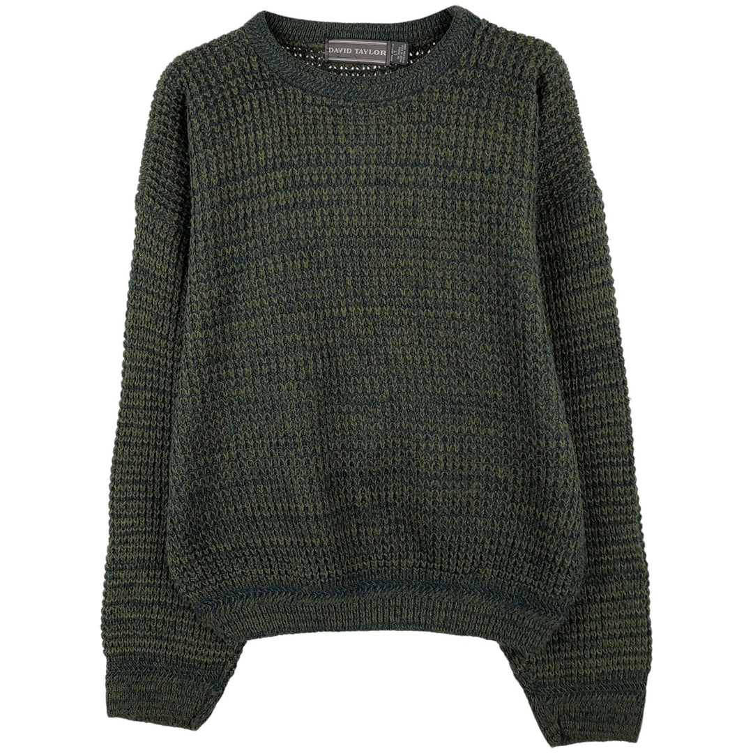 DAVID TAYLOR acrylic knit sweater, Made in USA, Men's size L acrylic green type Vintage Second Hand