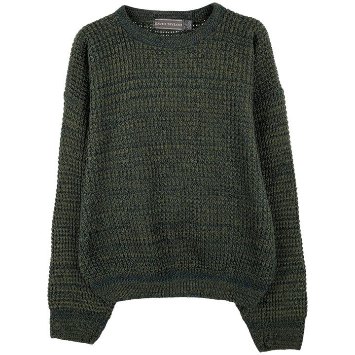 DAVID TAYLOR acrylic knit sweater, Made in USA, Men's size L acrylic green type Vintage Second Hand