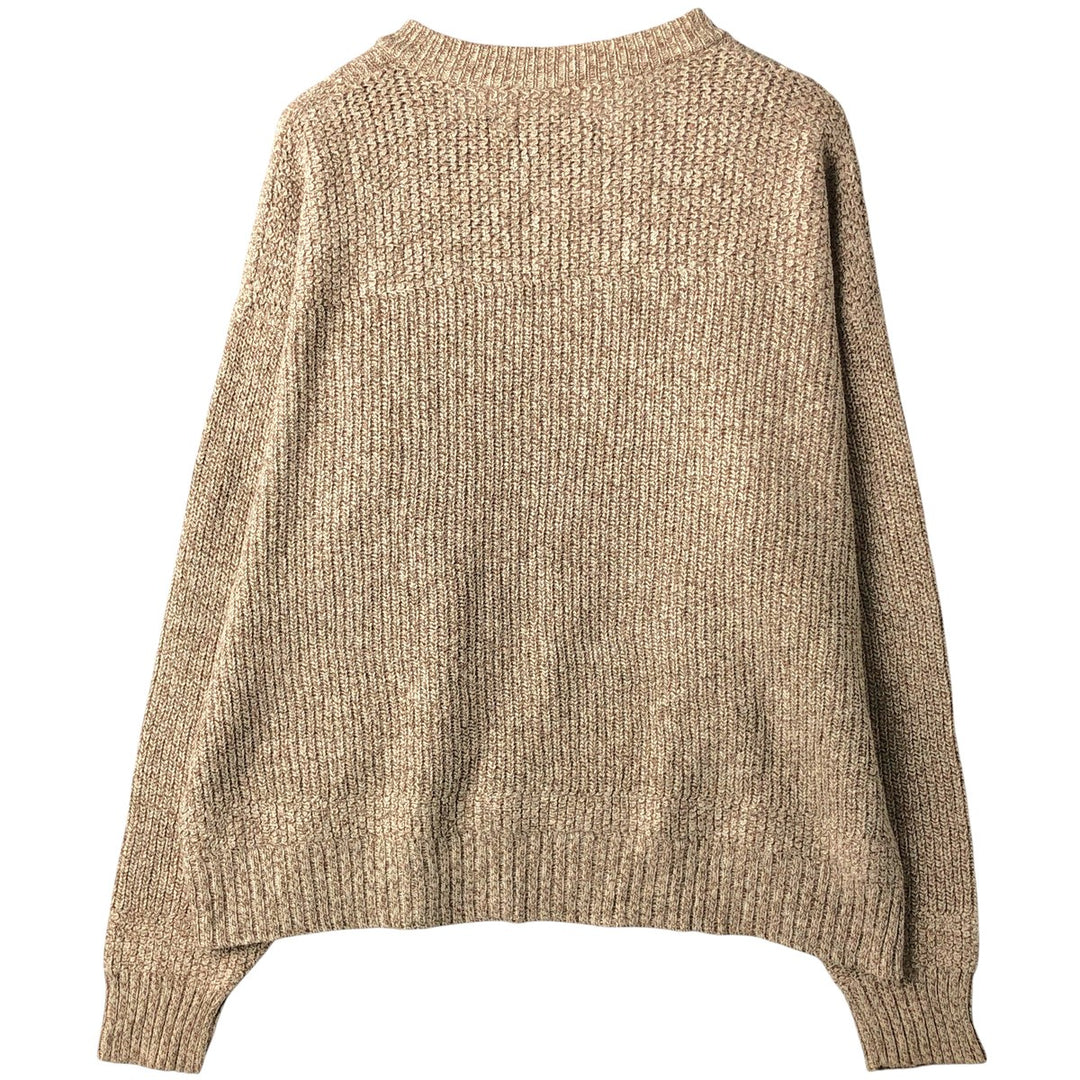 RED HEAD Cotton Knit Half Button Sweater, Men's Size L acrylic beige type brown Vintage Second Hand