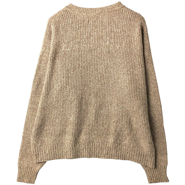 RED HEAD Cotton Knit Half Button Sweater, Men's Size L acrylic beige type brown Vintage Second Hand