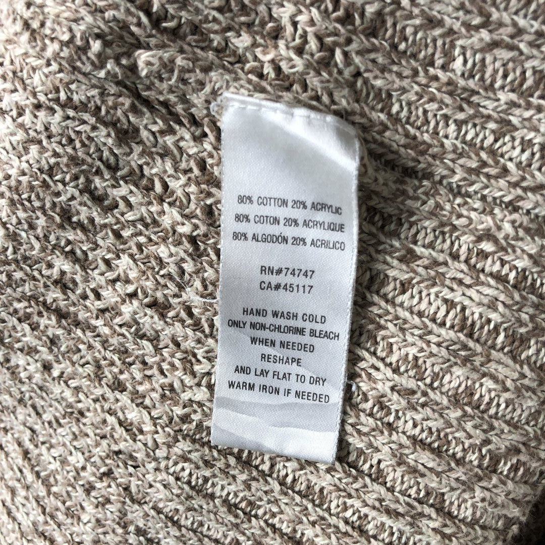 RED HEAD Cotton Knit Half Button Sweater, Men's Size L acrylic beige type brown Vintage Second Hand
