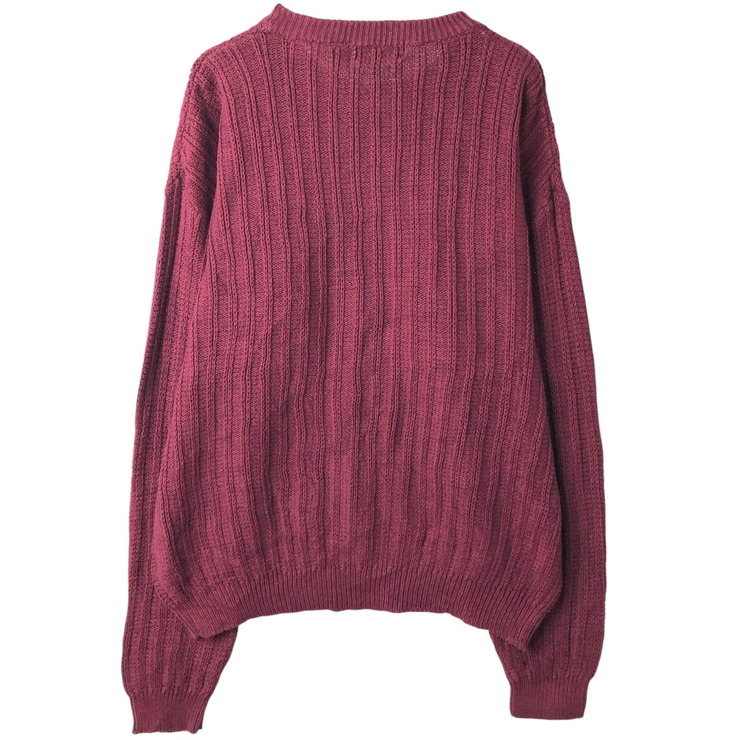 90'S St. John's Bay ribbed cotton knit sweater, men's size XL, vintage cotton red type reddish brown Vintage Second Hand