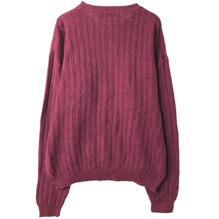 90'S St. John's Bay ribbed cotton knit sweater, men's size XL, vintage cotton red type reddish brown Vintage Second Hand