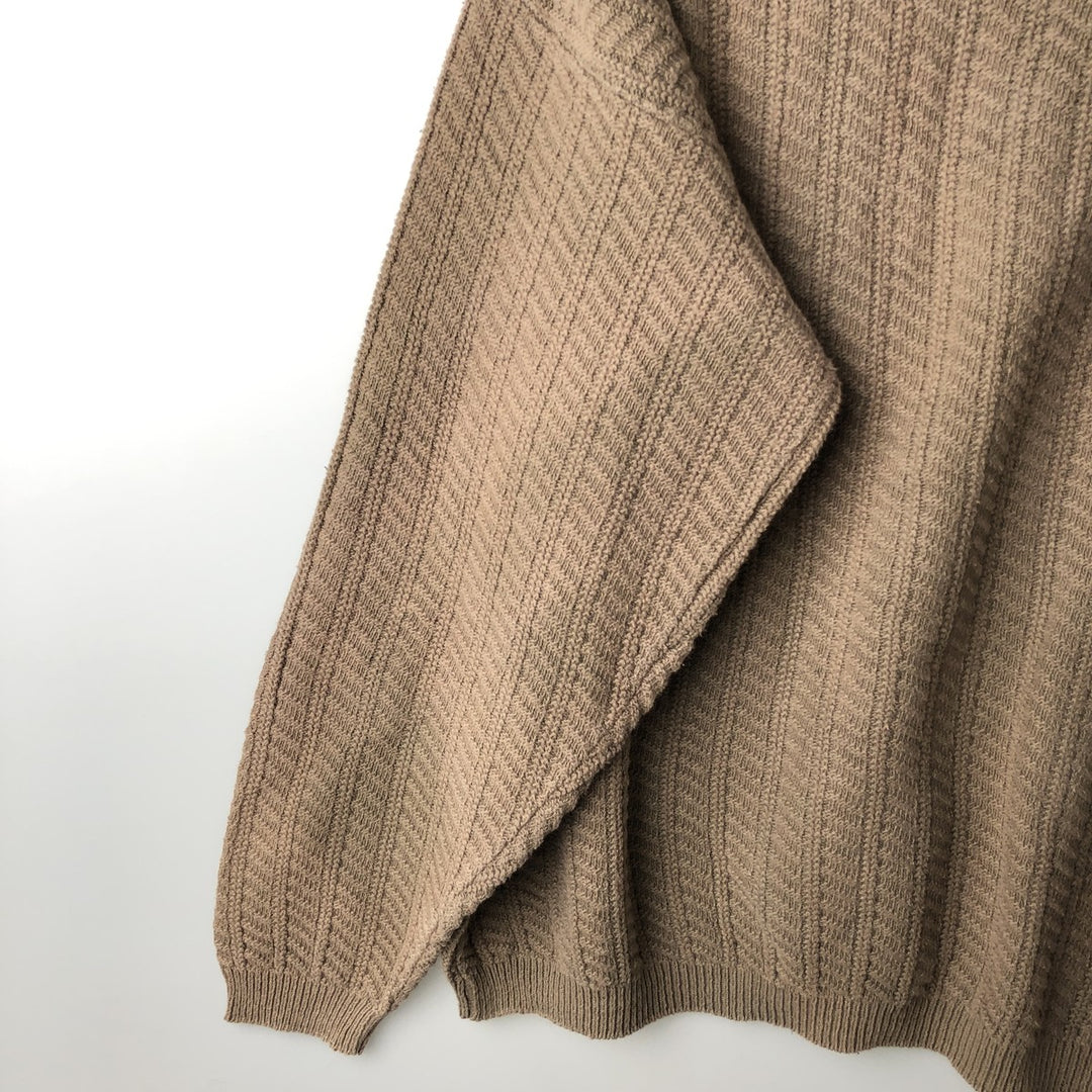 BILL BLASS Cotton Knit Sweater, Made in USA, Men's Size M cotton Beige type Vintage Second Hand