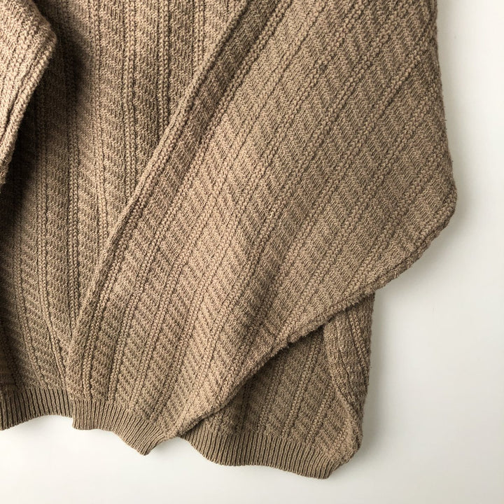 BILL BLASS Cotton Knit Sweater, Made in USA, Men's Size M cotton Beige type Vintage Second Hand