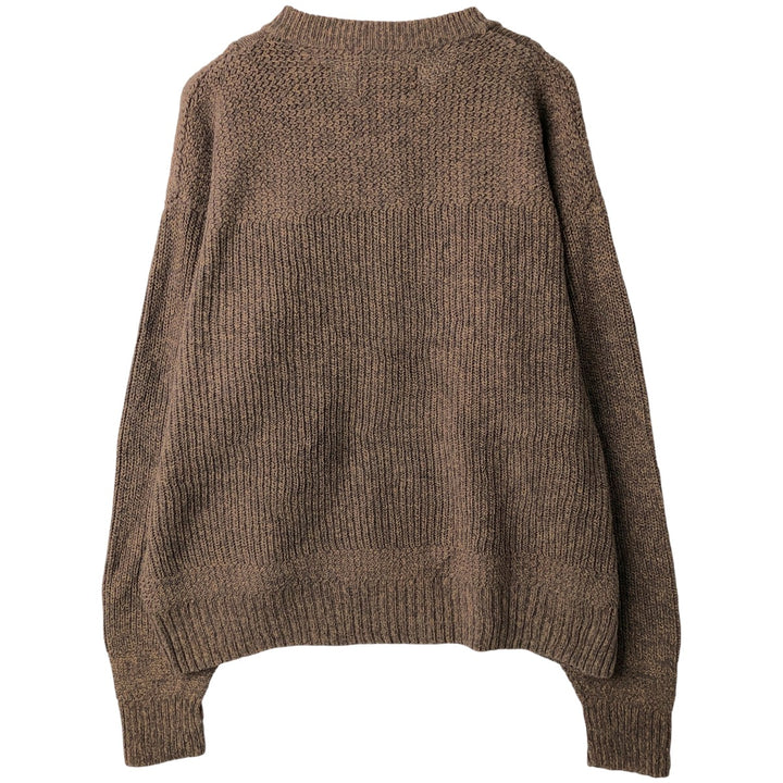 RED HEAD Henley Neck Cotton Knit Sweater, Men's Size L cotton brown type Vintage Second Hand