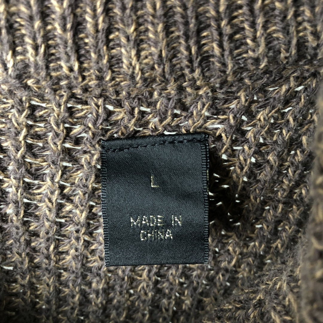 RED HEAD Henley Neck Cotton Knit Sweater, Men's Size L cotton brown type Vintage Second Hand
