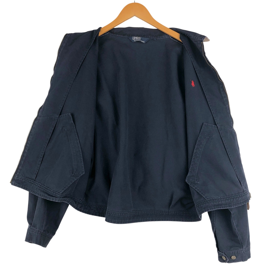 Ralph Lauren POLO by Ralph Lauren Swing Top Sports Jacket Men's XL cotton navy blue type Vintage Second Hand