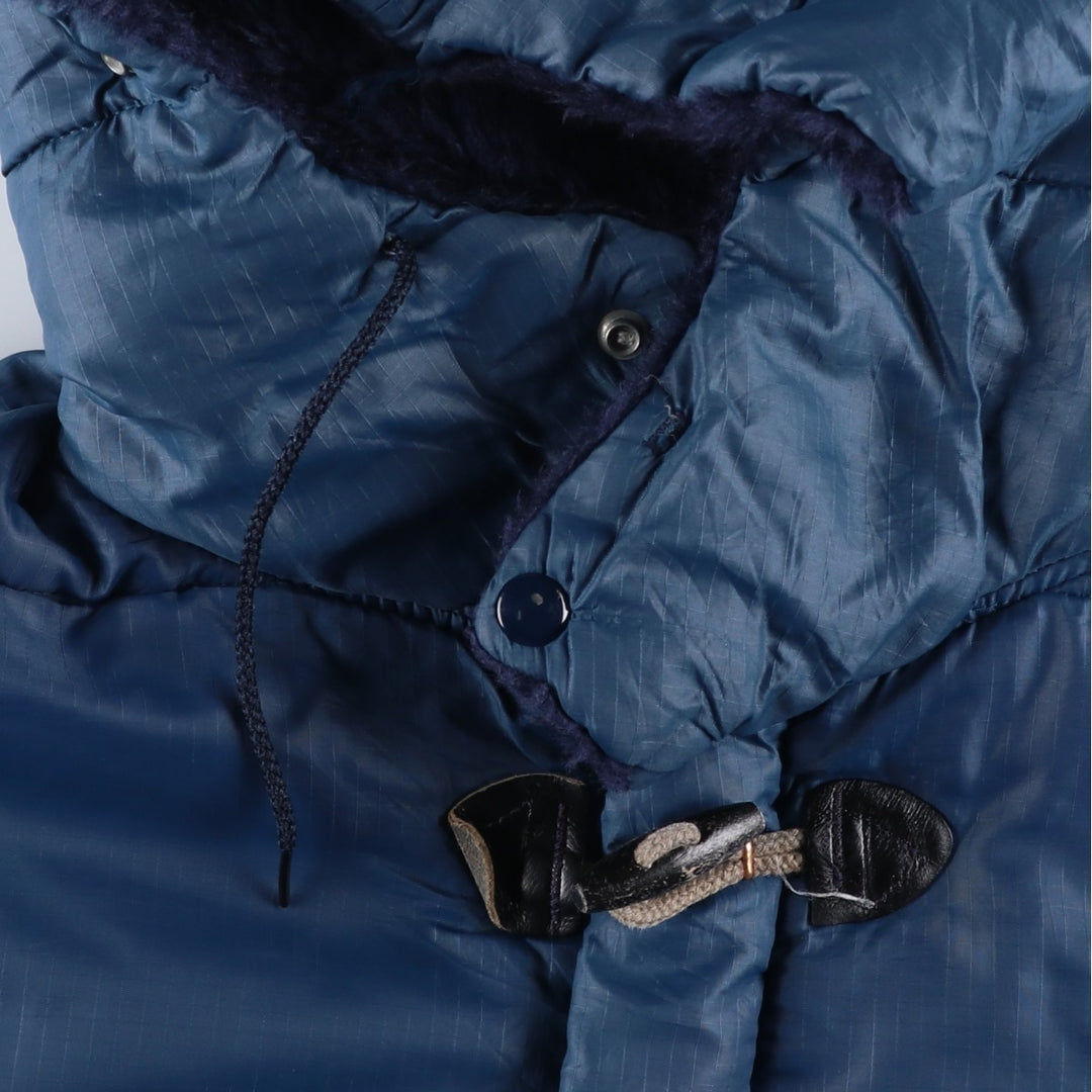 Vintage 1970'S Weathercaster ripstop hooded padded coat, made in the USA, men's size L unclear navy blue type Vintage Second Hand