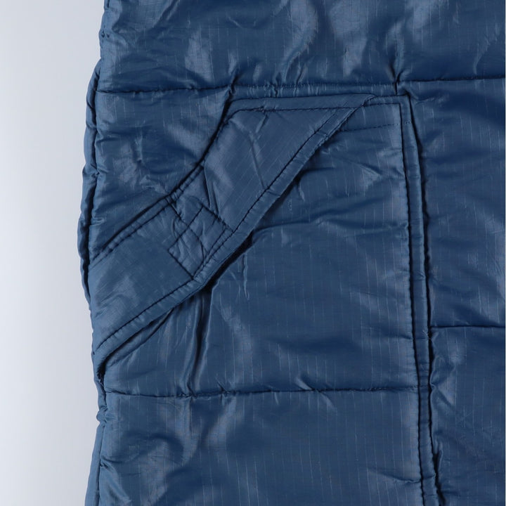 Vintage 1970'S Weathercaster ripstop hooded padded coat, made in the USA, men's size L unclear navy blue type Vintage Second Hand