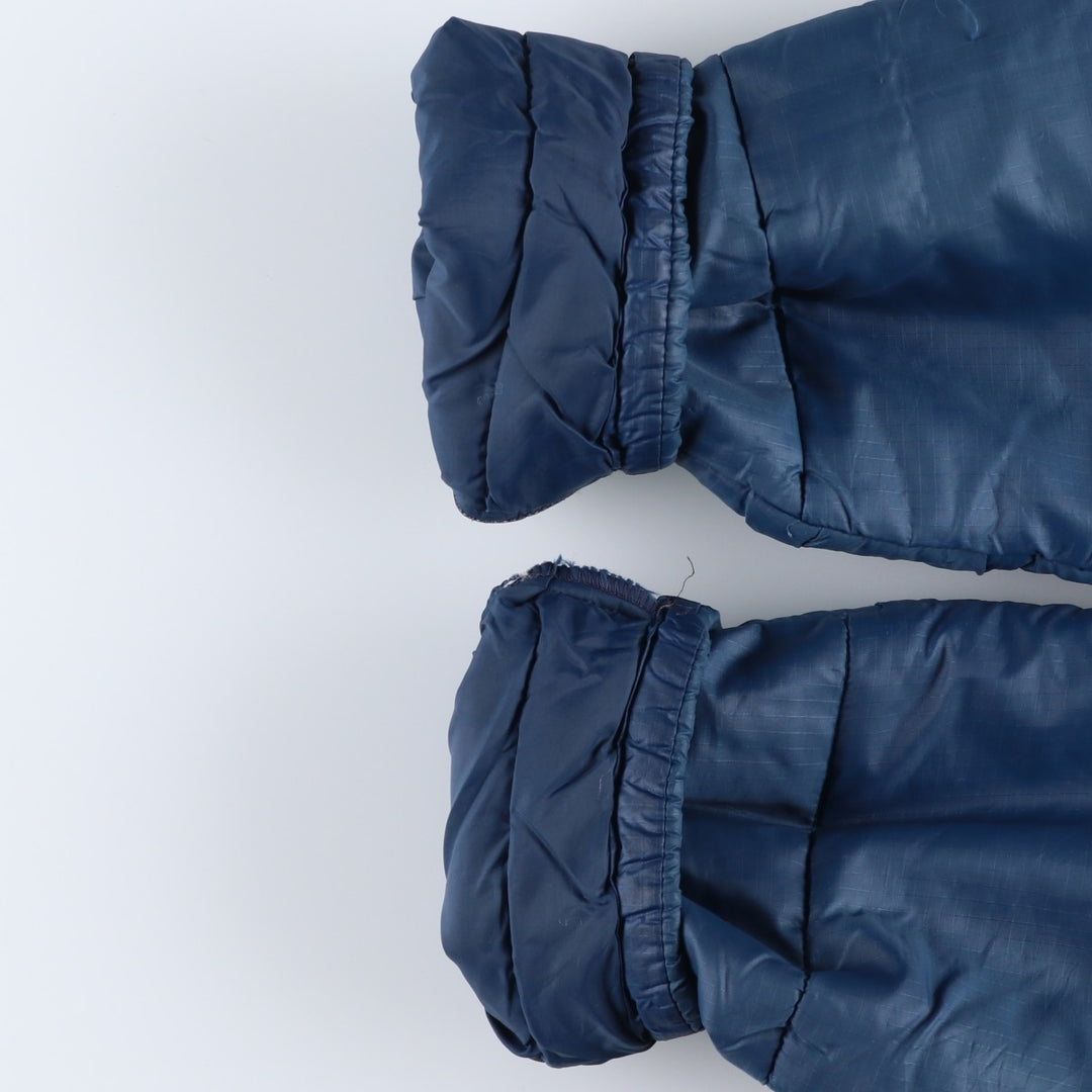 Vintage 1970'S Weathercaster ripstop hooded padded coat, made in the USA, men's size L unclear navy blue type Vintage Second Hand